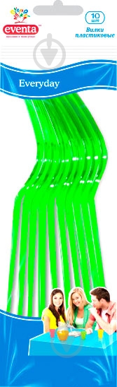 Вилка Everyday одноразовая пластиковая в ассортименте Eventa 10 шт. - фото 1 Вилка Everyday одноразовая пластиковая в ассортименте Eventa 10 шт. - фото 1