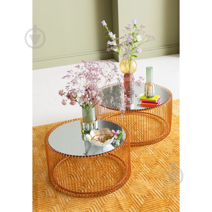 Стол декоративный KARE Design Wire Copper набір з 2 шт. 335x700x700 мм медный - фото 9 Стол декоративный KARE Design Wire Copper набір з 2 шт. 335x700x700 мм медный - фото 9