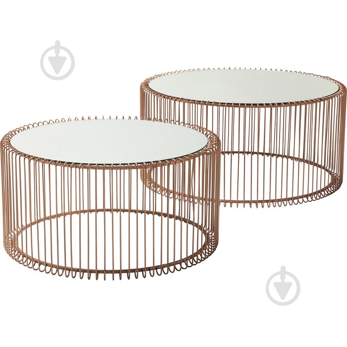 Стол декоративный KARE Design Wire Copper набір з 2 шт. 335x700x700 мм медный - фото 1 Стол декоративный KARE Design Wire Copper набір з 2 шт. 335x700x700 мм медный - фото 1