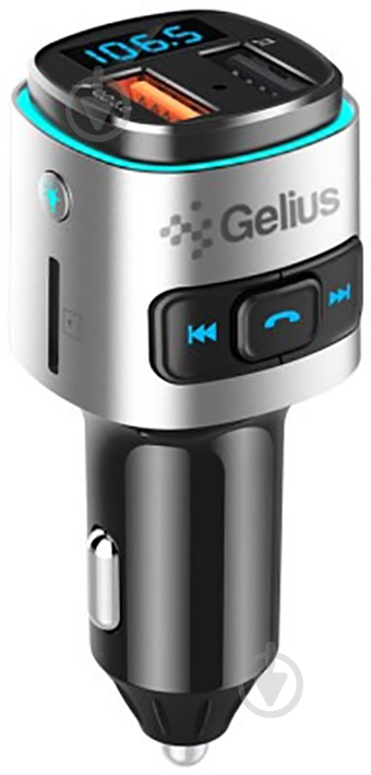 FM-трансмиттер Gelius Pro RGB-QC GP-FMT040 Black-Silver - фото 1