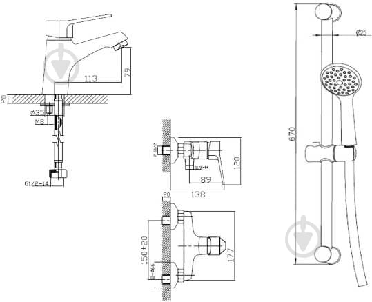 Набор смесителей Imprese Witow (515080670) - фото 2 Набор смесителей Imprese Witow (515080670) - фото 2
