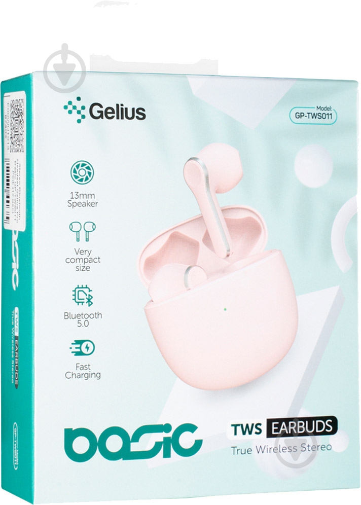 Наушники беспроводные Gelius Pro Basic pink GP-TWS011 - фото 11 Наушники беспроводные Gelius Pro Basic pink GP-TWS011 - фото 11