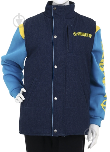 Жилет утепленный джинсовый 3XL темно-синий - фото 1