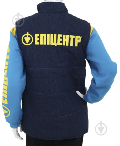 Жилет утепленный джинсовый 3XL темно-синий - фото 6