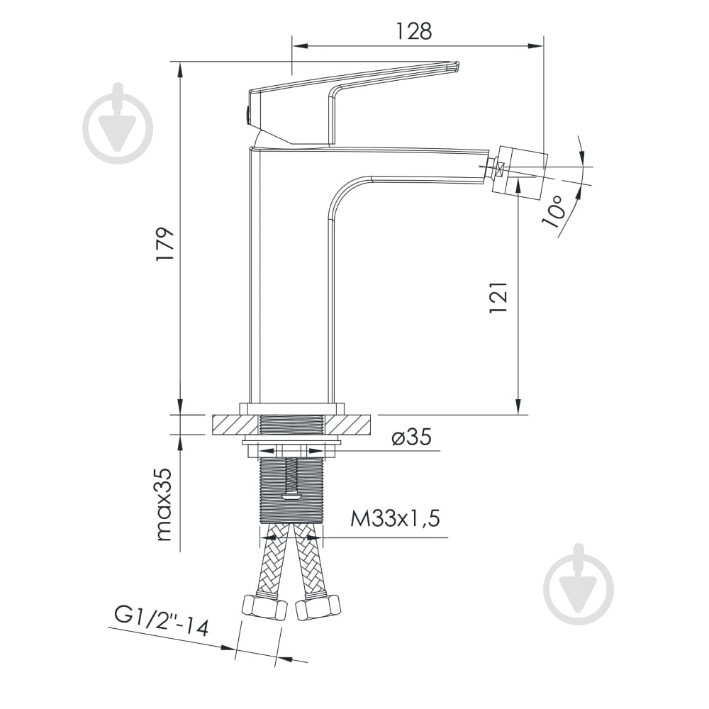Смеситель для биде Imprese Grafiky ZMK041807070 - фото 2
