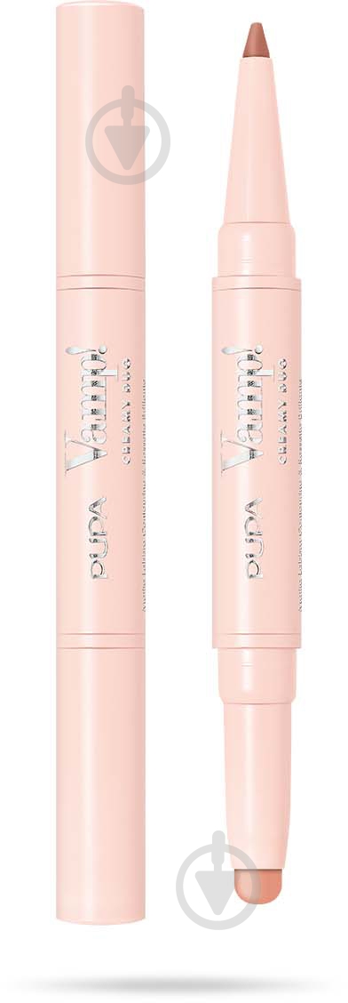 Помада-олівець Pupa Vamp! Creamy Duo 01 Fair Nude 1 г - фото 1