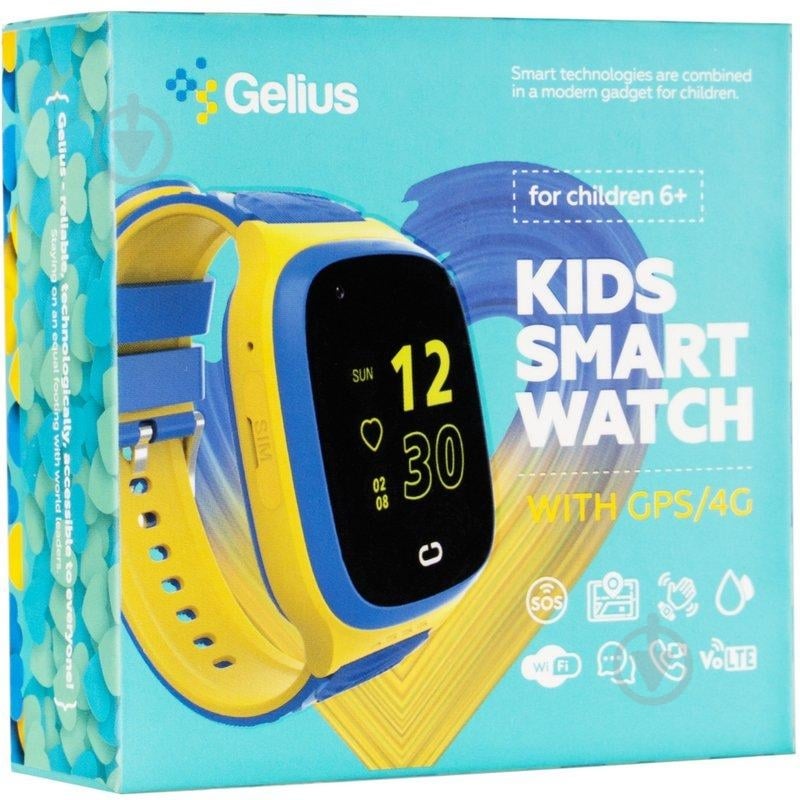 Смарт-годинник дитячий Gelius GPS/4G (IP67) yellow/blue (GP-PK006) - фото 25