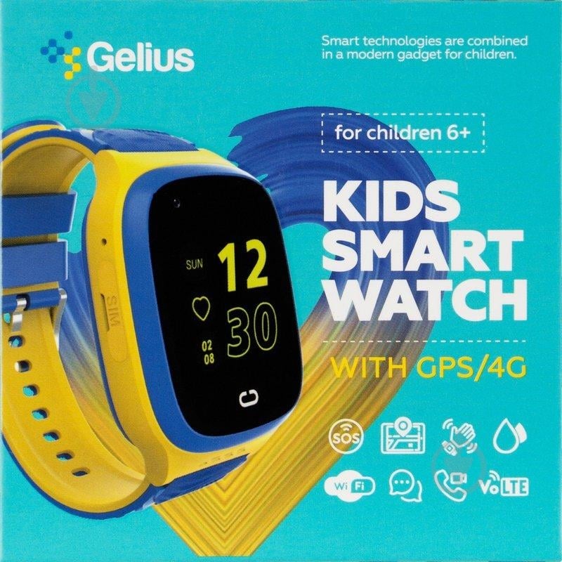Смарт-годинник дитячий Gelius GPS/4G (IP67) yellow/blue (GP-PK006) - фото 23