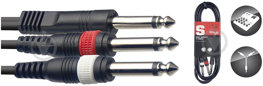 Кабель коммутационный STAGG 3 м черный SYC3/P2P E - фото 1