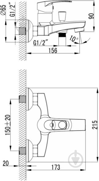 Смеситель для ванны Imprese Lidice 10095 - фото 2 Смеситель для ванны Imprese Lidice 10095 - фото 2