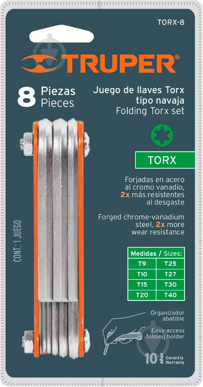 Набор ключей Truper TORX-8 - фото 2 Набор ключей Truper TORX-8 - фото 2