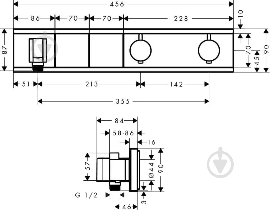 Смеситель для душа Hansgrohe Rainselect (15355600) - фото 2