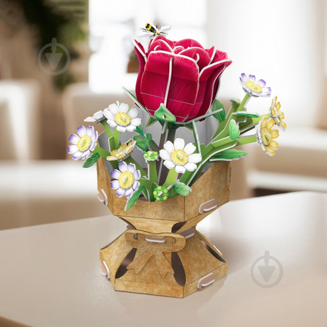 3D-пазл CubicFun Букет цветов Роза W3301h - фото 2