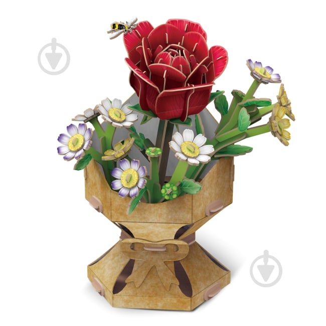 3D-пазл CubicFun Букет цветов Роза W3301h - фото 3