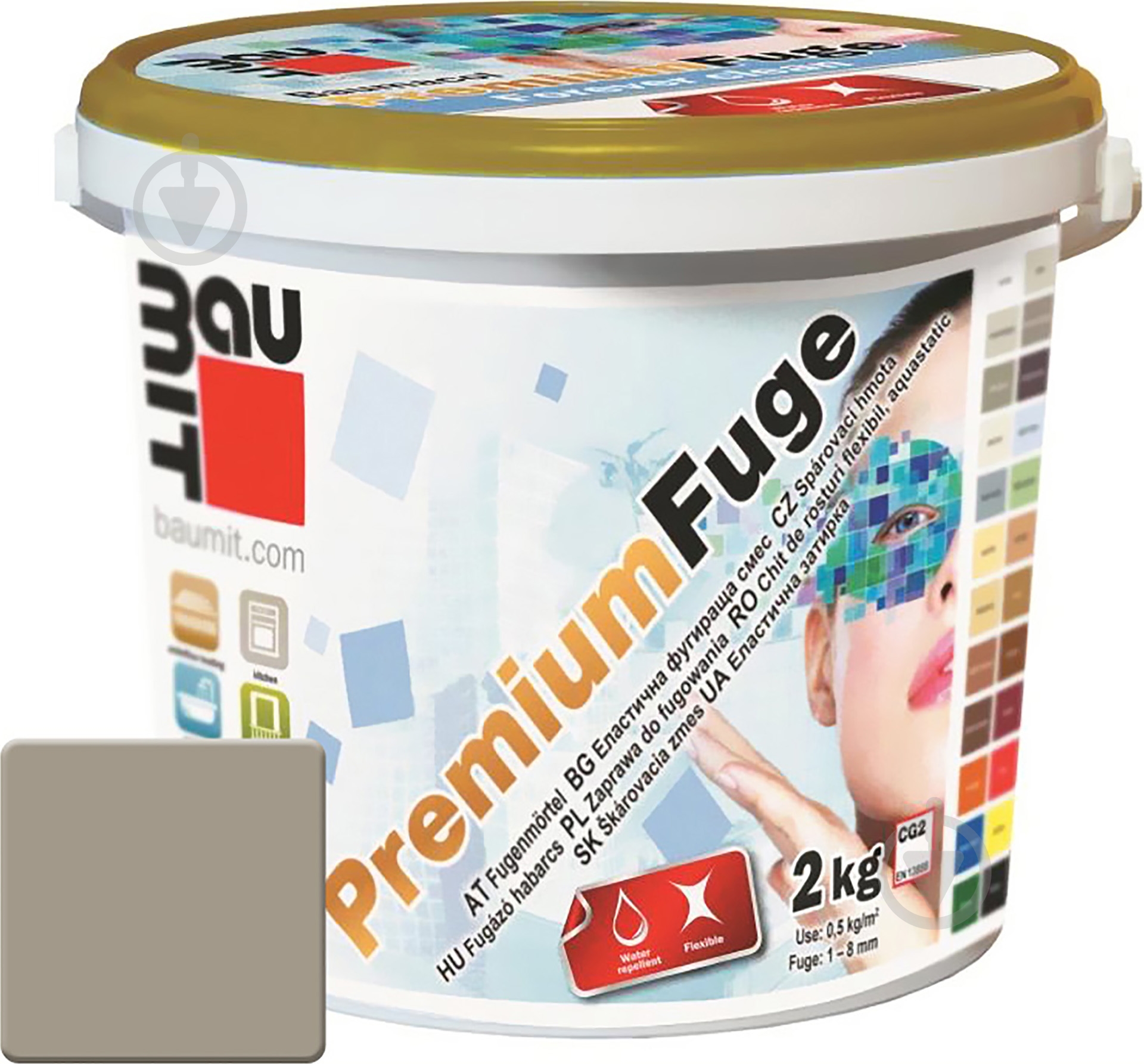 Фуга Baumit PremiumFuge 2 кг серый цемент - фото 1