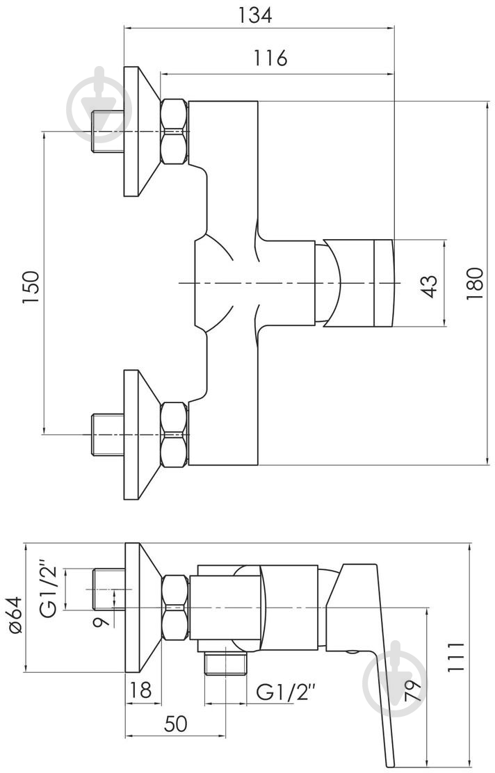 Смеситель для душа Imprese Laska (15040) - фото 2