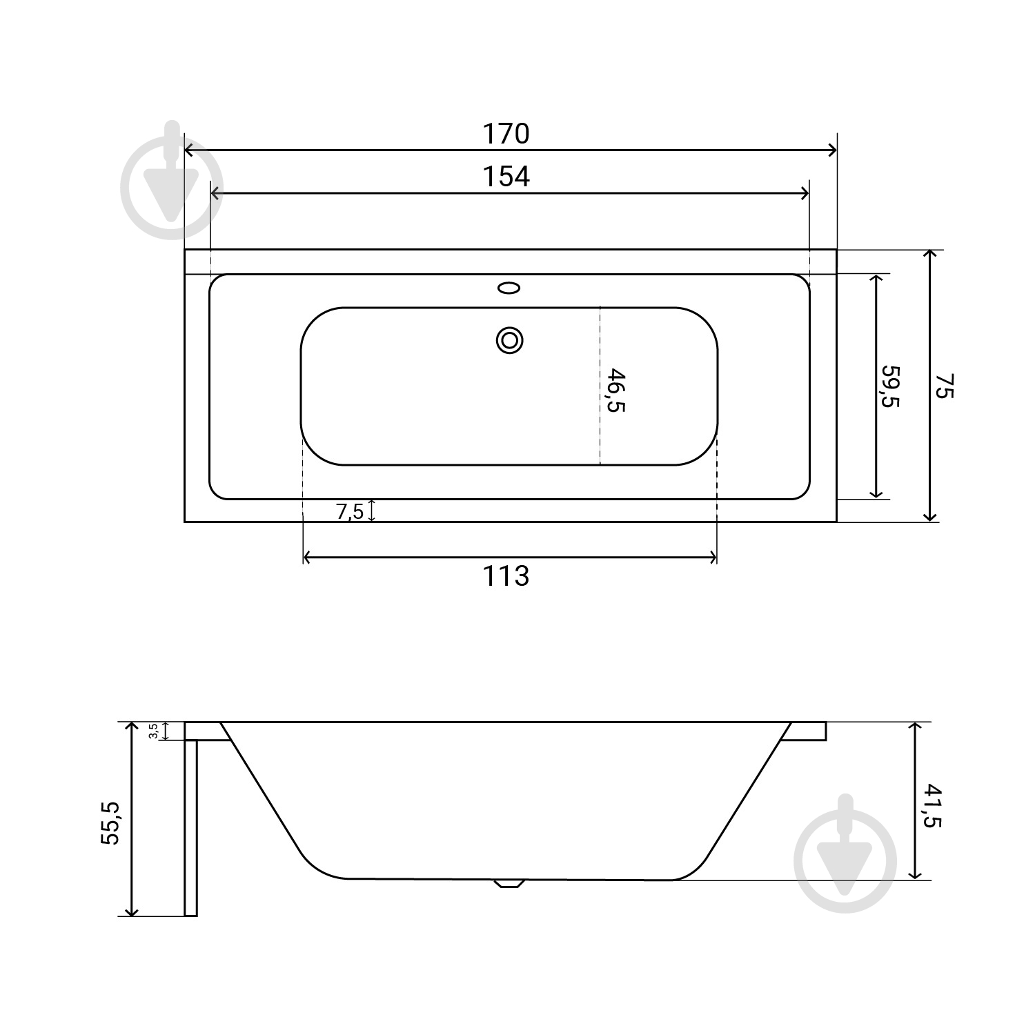 Ванна акриловая Helmken Alvaro HMN9564852S5 170х75 см - фото 20 Ванна акриловая Helmken Alvaro HMN9564852S5 170х75 см - фото 20
