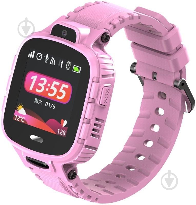 Смарт-годинник дитячий Gelius PRO KID з GPS трекером pink (GP-PK001) - фото 1