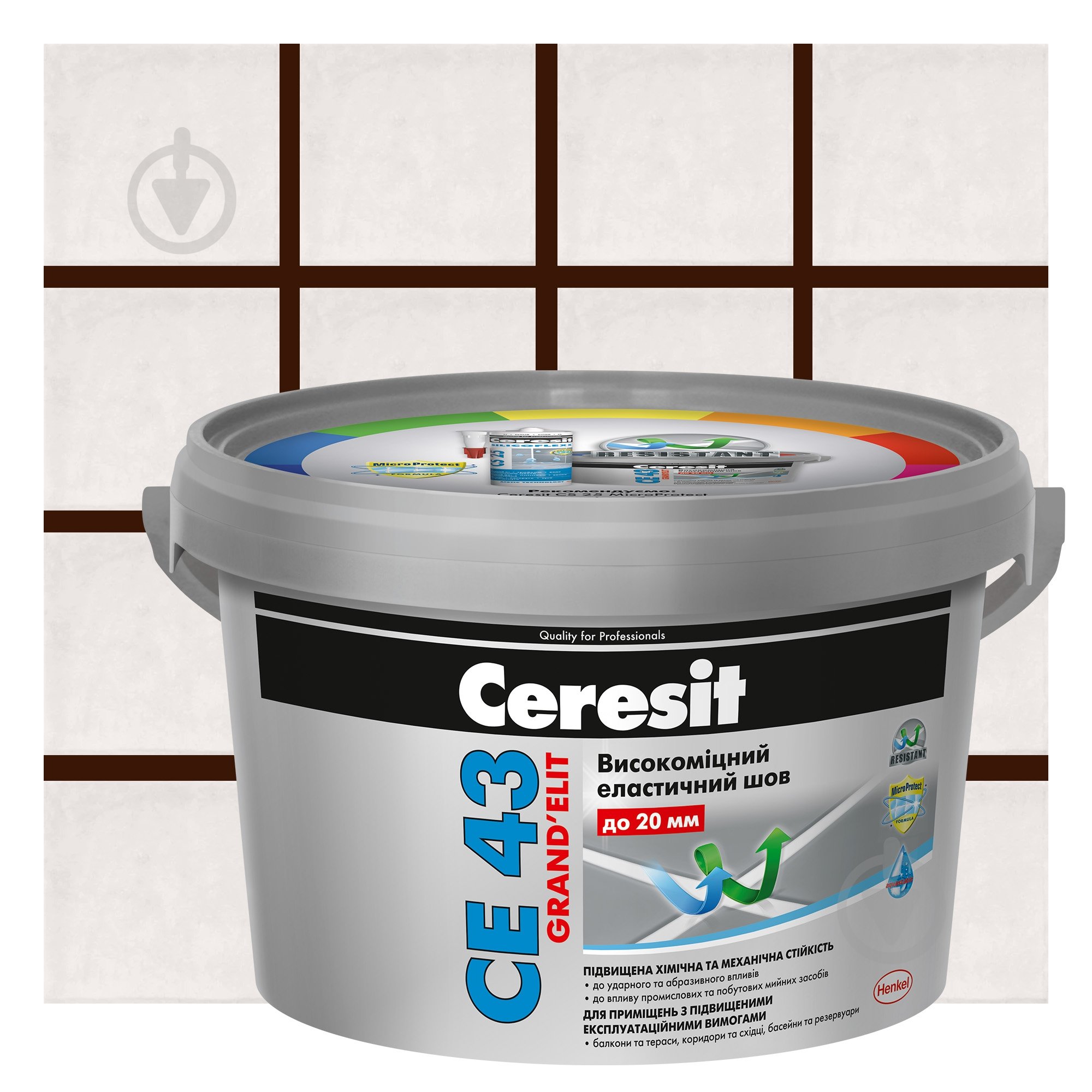 Затірка для плитки Ceresit CE 43 GRAND'ELIT №58 2 кг темно-коричневий - фото 1
