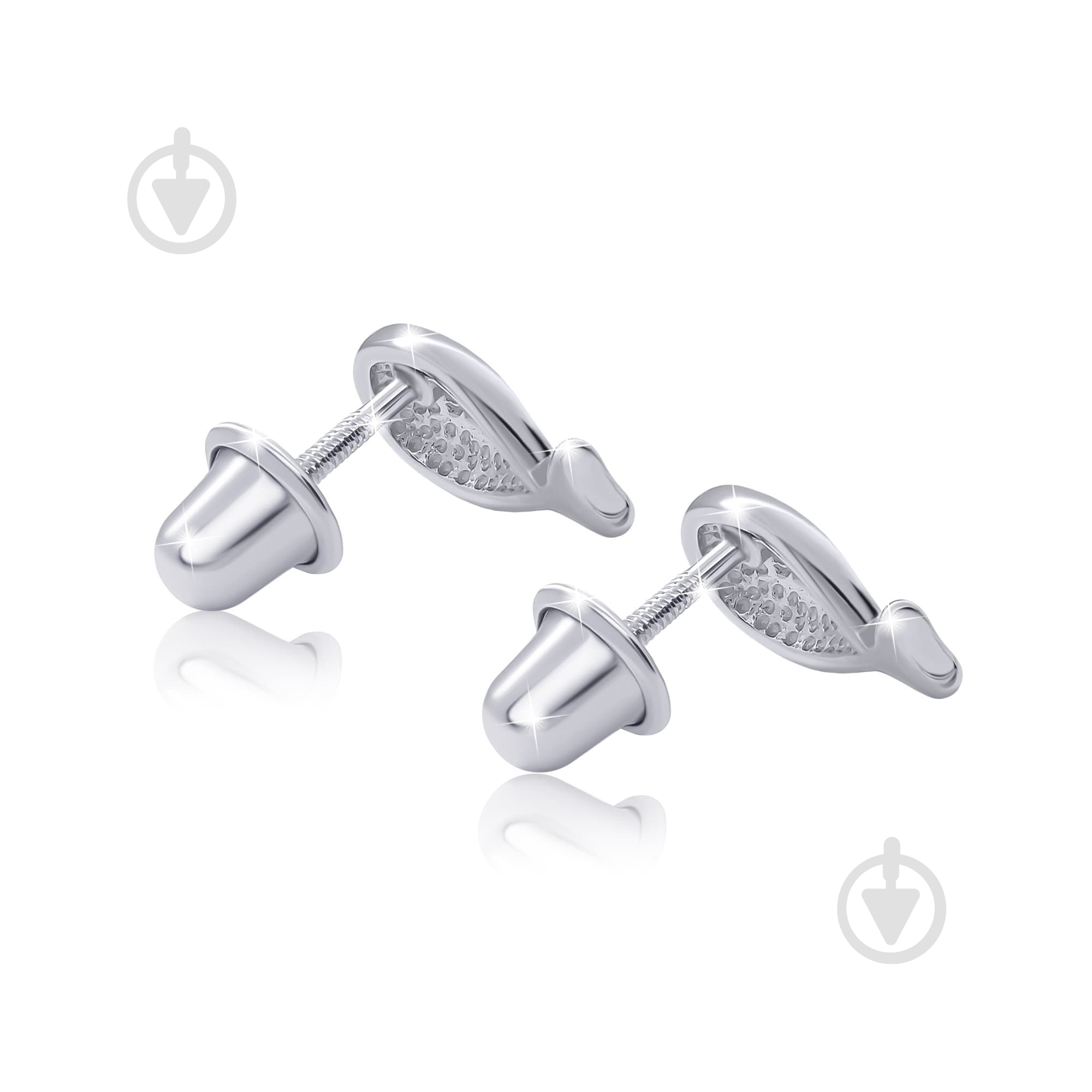 Серьги-пусеты UMa&UMi Кит голубой - фото 2