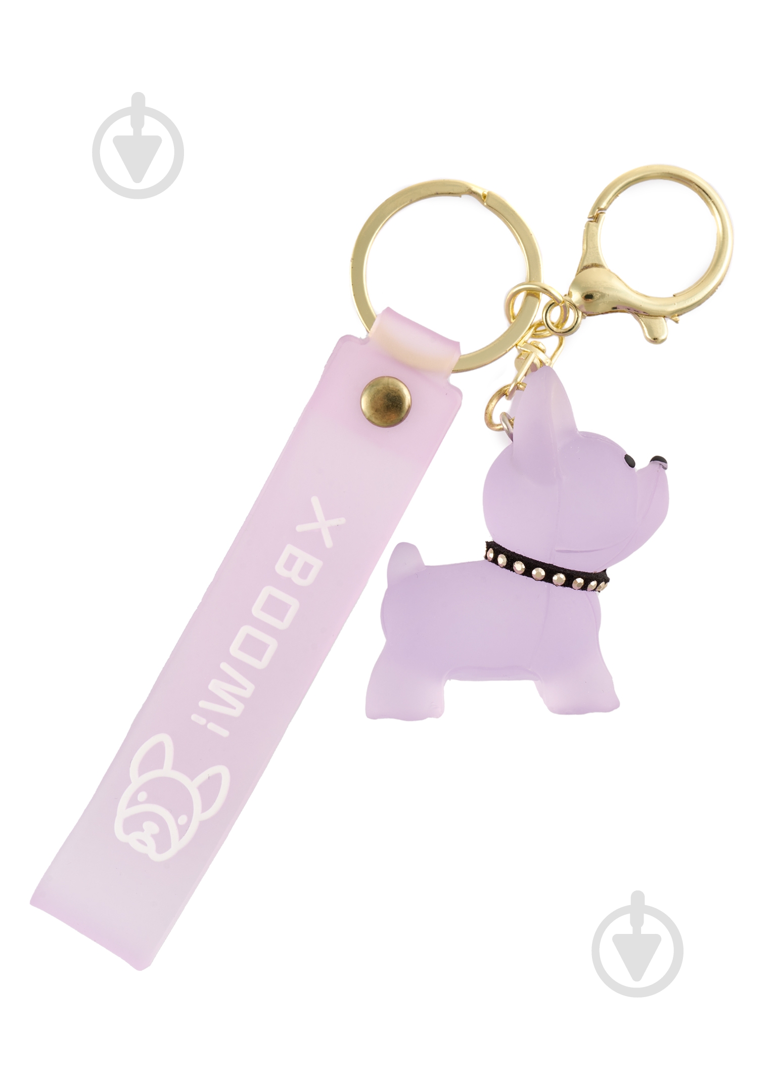 Брелок для ключей Бульдог прозрачный - фото 1