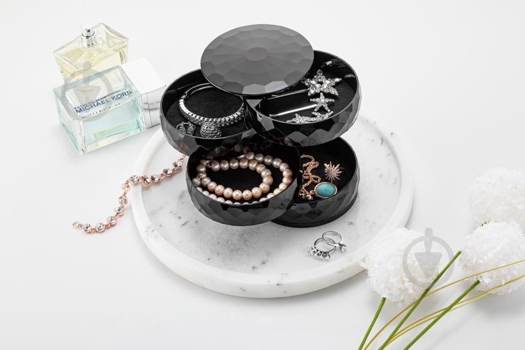 Органайзер Органайзер для украшений Dunya plastik 4-уровневый черный пластиковый 07414 черный - фото 2