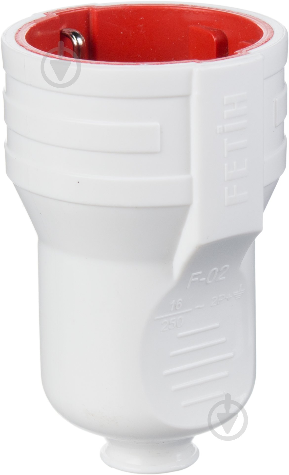 Гнездо Fetih с заземлением 250В 16А белый - фото 2