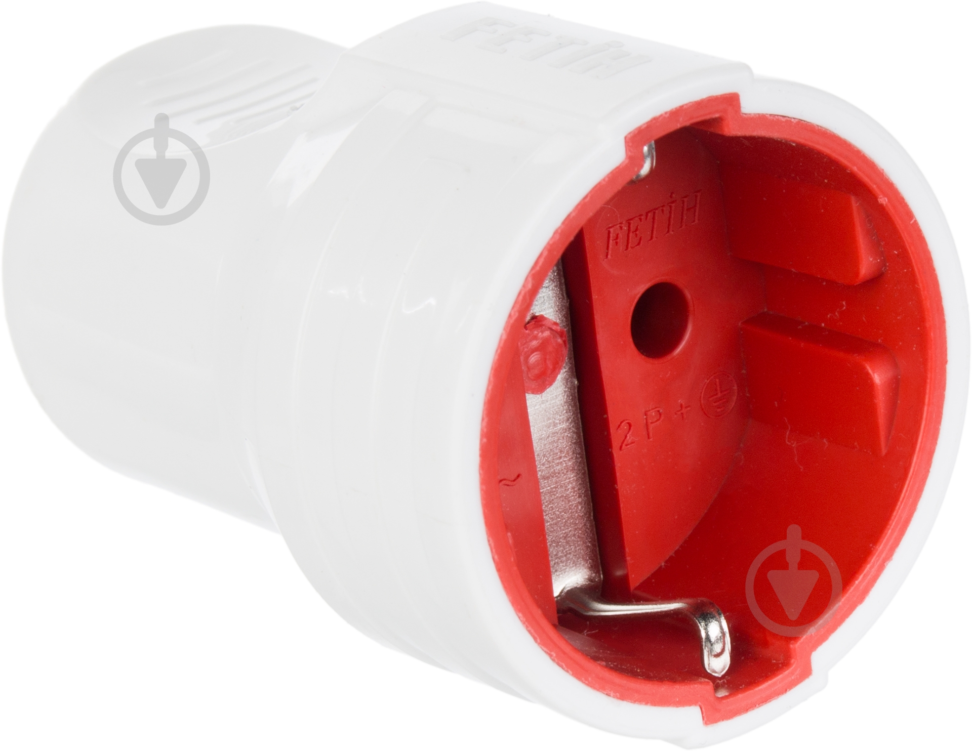 Гнездо Fetih с заземлением 250В 16А белый - фото 1