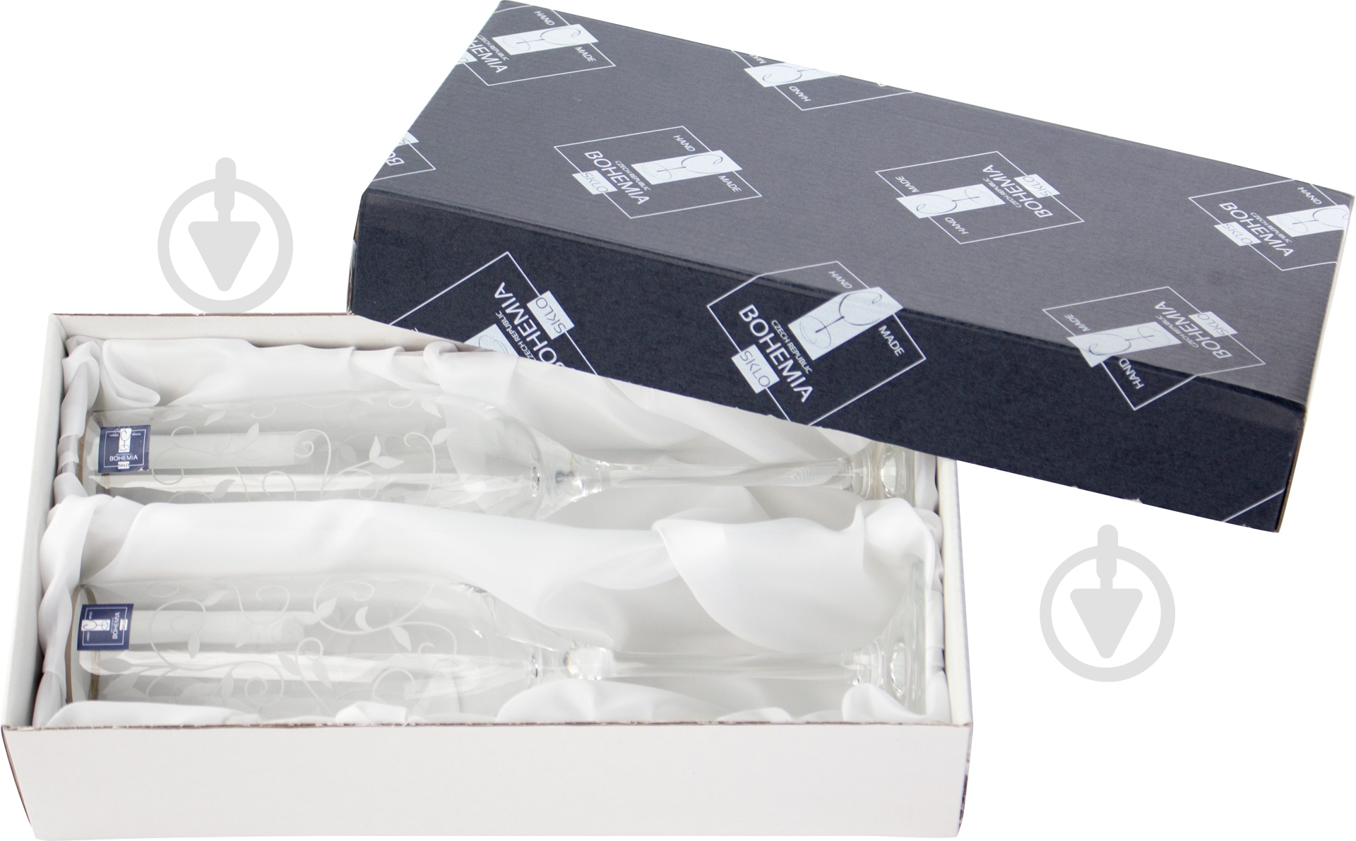 Набір бокалів для шампанського Bohemia Lido платина 190 мл 2 шт. - фото 3