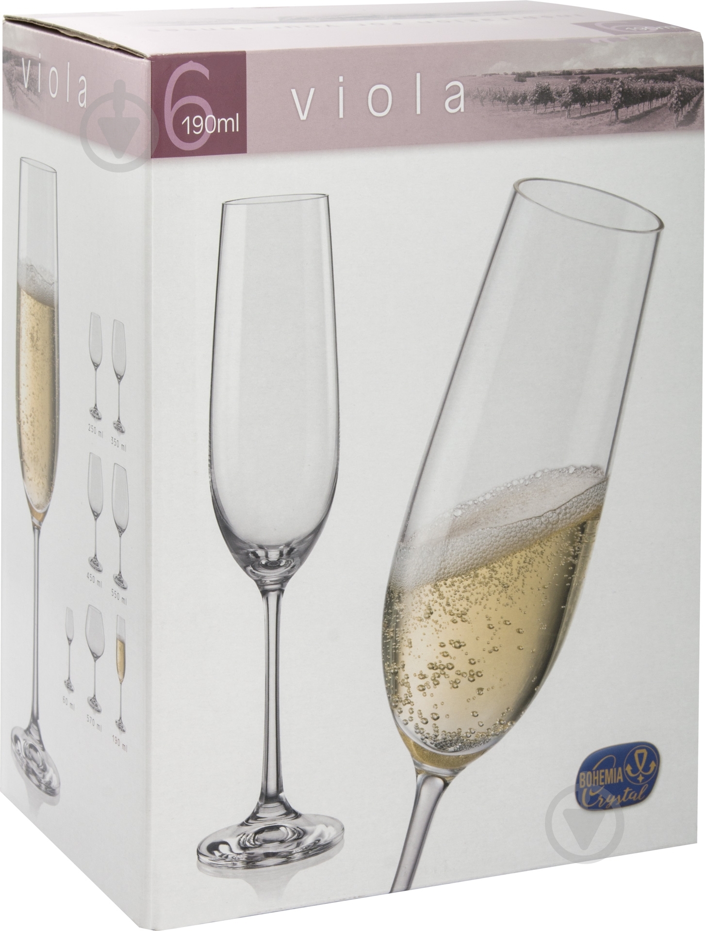 Набір бокалів для шампанського Bohemia Lido платина 190 мл 6 шт. - фото 2 Набір бокалів для шампанського Bohemia Lido платина 190 мл 6 шт. - фото 2