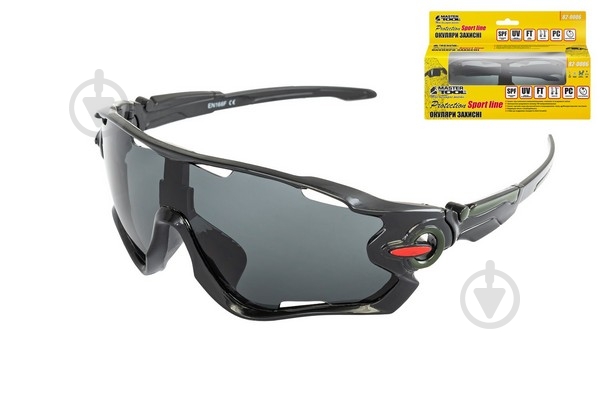 Окуляри захисні MasterTool SPORTLINE BLACK 82-0006 - фото 2 Окуляри захисні MasterTool SPORTLINE BLACK 82-0006 - фото 2