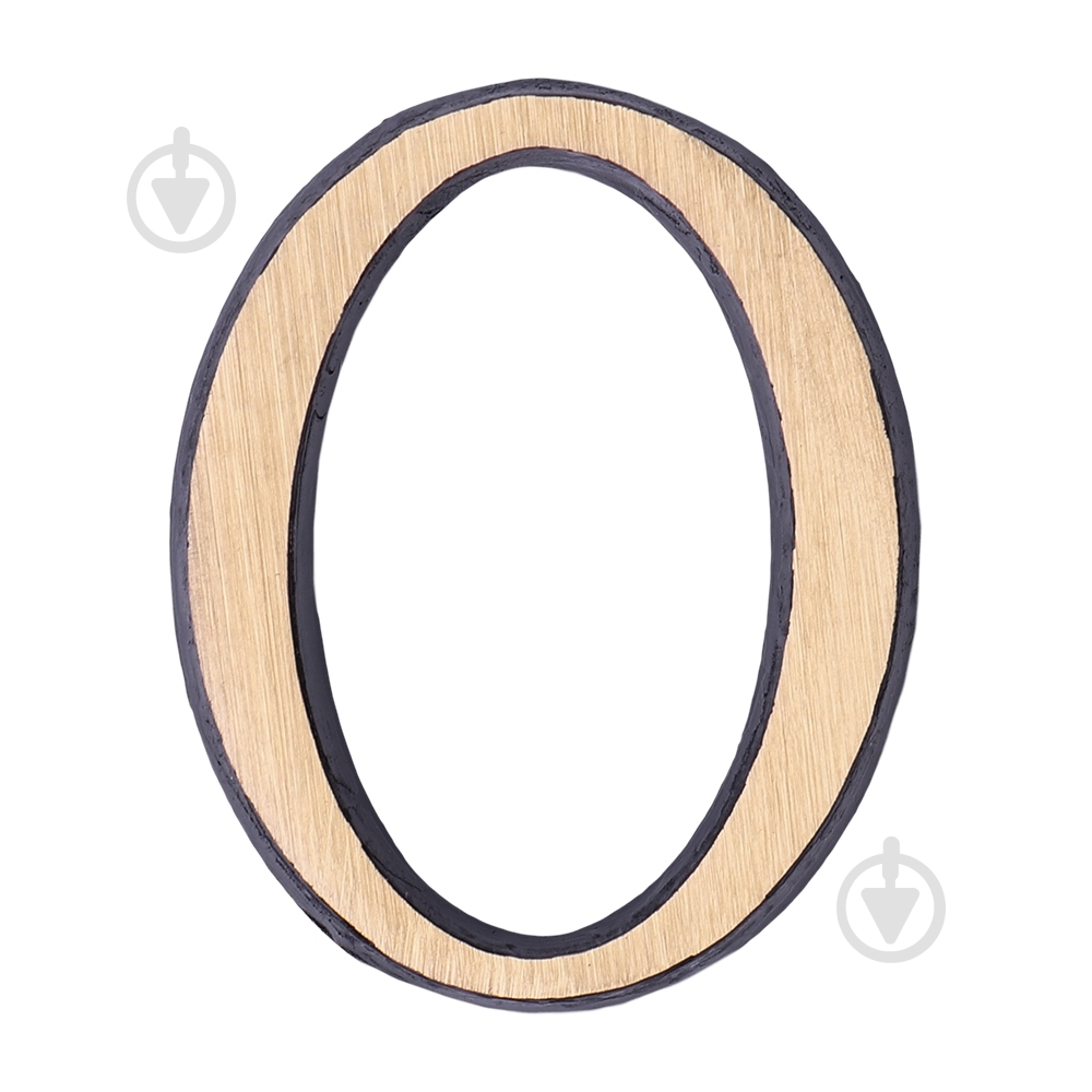 Цифра O латунь старая бронза 50 мм Larvij LNB5 AB #0 - фото 1