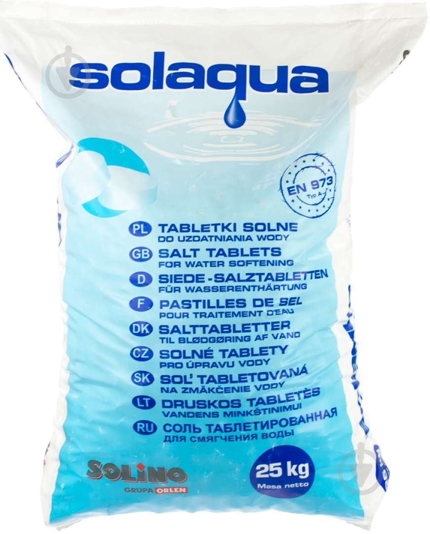 Соль таблетированная п/э мешок 25 кг - фото 1