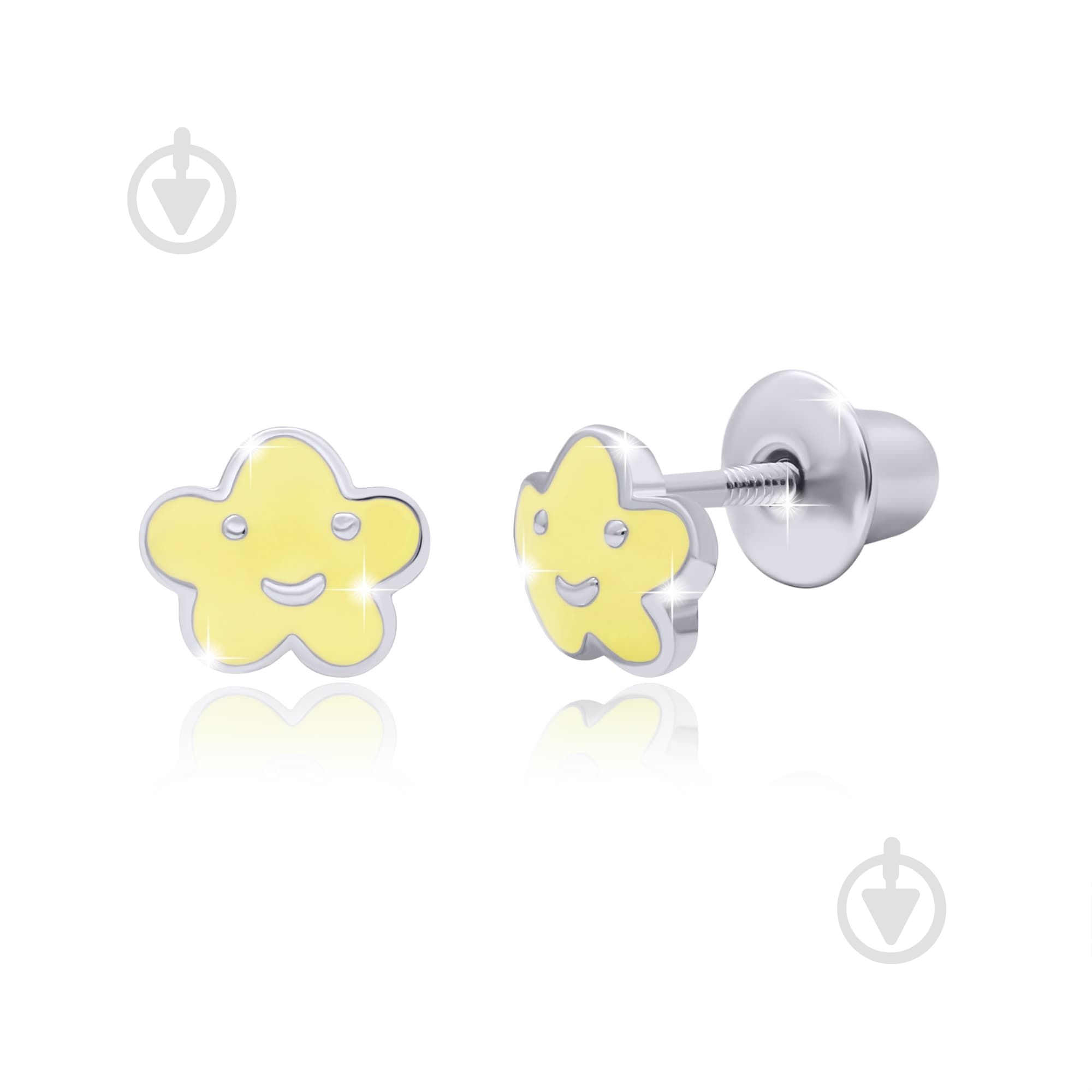 Серьги-пусеты UMa&UMi Облачко желтое - фото 1