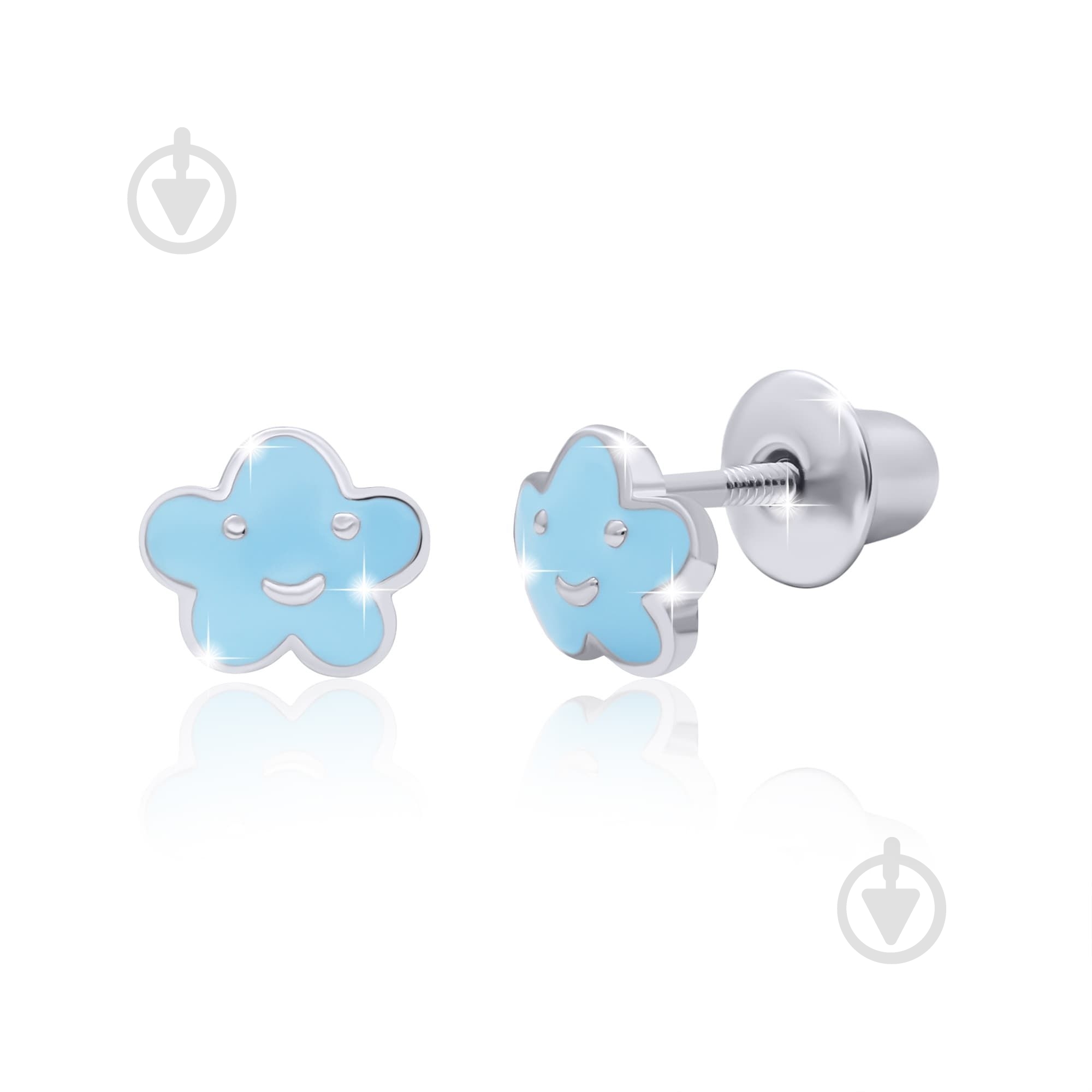 Серьги-пусеты UMa&UMi Облачко голубое - фото 1