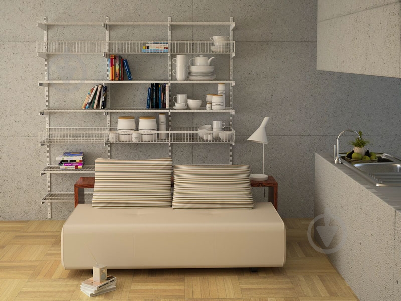 Кронштейн к гардеробной системе Kolchuga 306 мм двойной для металлической полки белый - фото 7