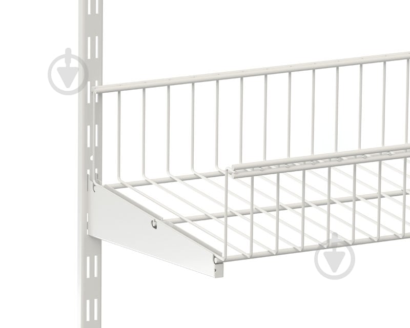 Кронштейн к гардеробной системе Kolchuga 306 мм двойной для металлической полки белый - фото 4