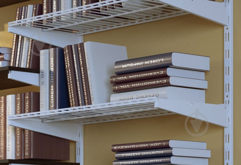 Кронштейн к гардеробной системе Kolchuga 306 мм двойной для металлической полки белый - фото 9