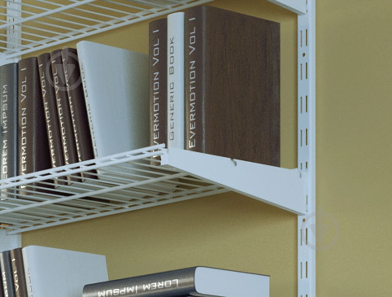 Кронштейн к гардеробной системе Kolchuga 306 мм двойной для металлической полки белый - фото 10