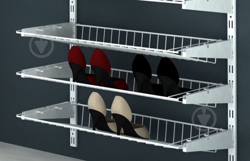 Кронштейн к гардеробной системе Kolchuga 406 мм двойной для металлической полки белый - фото 4