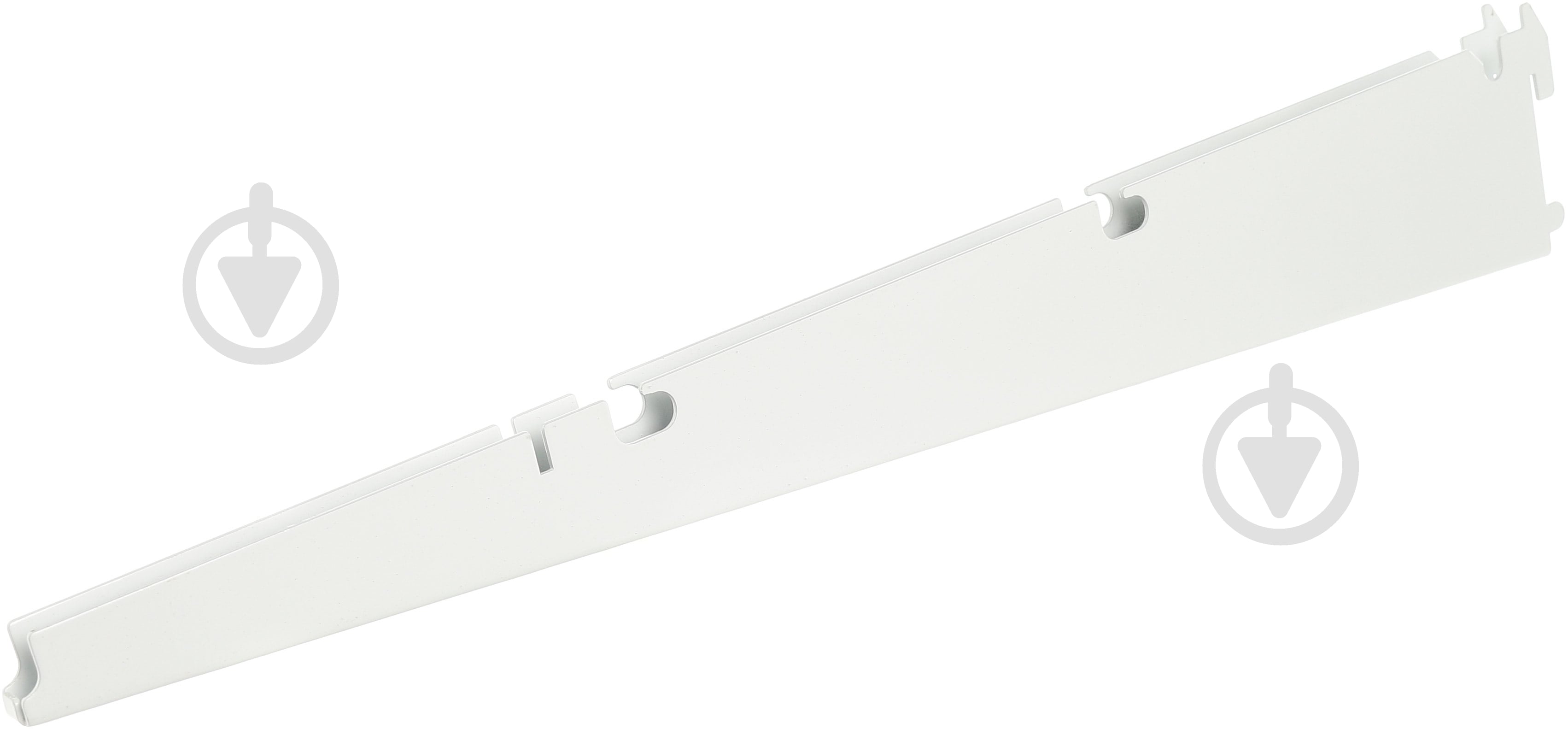 Кронштейн к гардеробной системе Kolchuga 406 мм двойной для металлической полки белый - фото 1