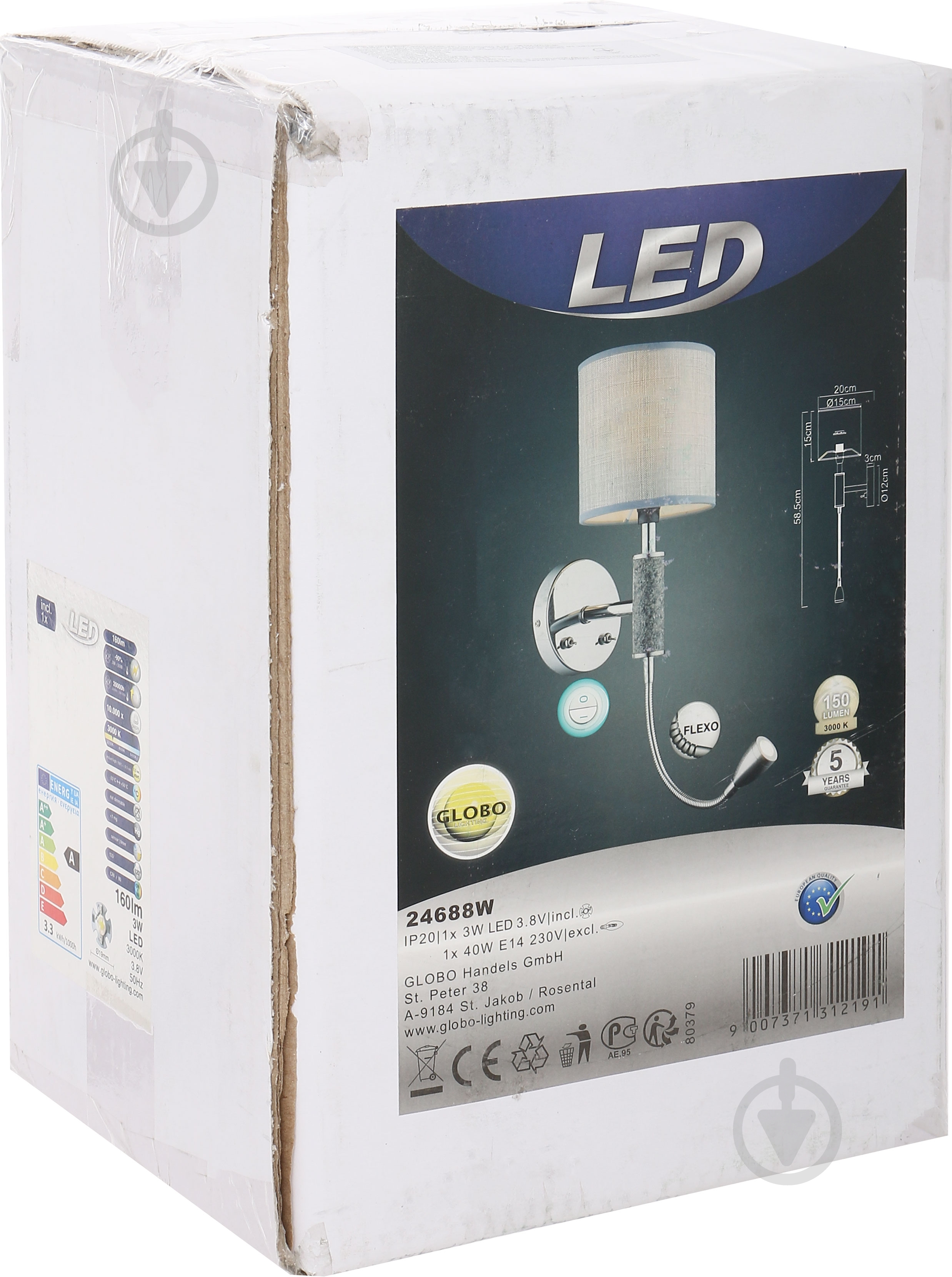 Бра Globo 1x3 Вт E14 хром 24688W - фото 2 Бра Globo 1x3 Вт E14 хром 24688W - фото 2