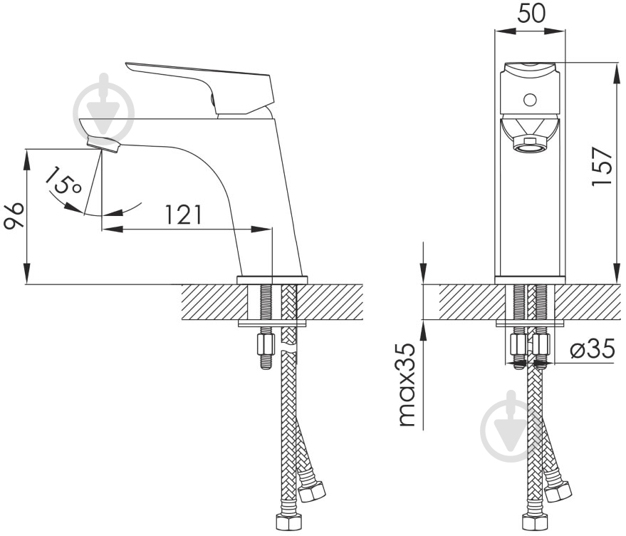 Смеситель для умывальника Imprese Kucera 05105 - фото 2 Смеситель для умывальника Imprese Kucera 05105 - фото 2