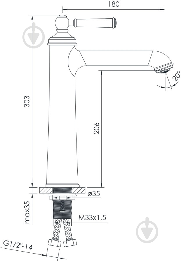 Смеситель для умывальника Imprese Hydrant ZMK031806011 - фото 2