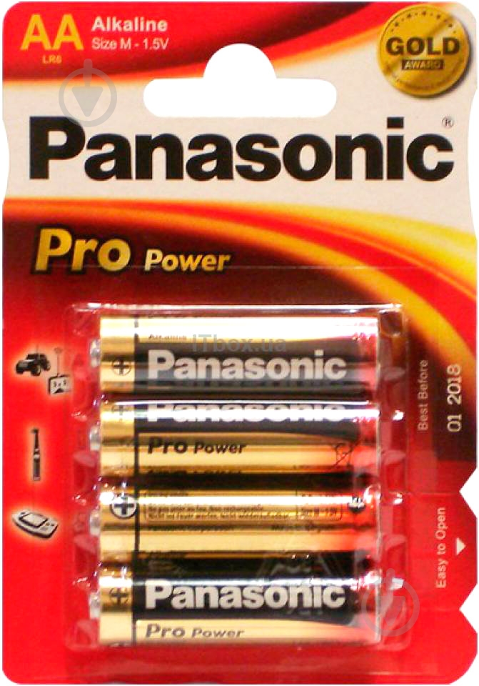 Батарейка Panasonic Pro Power Alkaline AA (пальчикові) 4 шт. (LR6XEG/4BP) - фото 1
