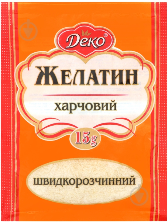 Желатин Деко 15г 4820076011054 - фото 1 Желатин Деко 15г 4820076011054 - фото 1