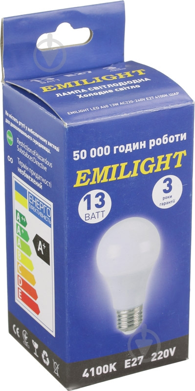 Лампа світлодіодна Emilight Led 13 Вт A60 м’яка біла E27 220-240 В 4100 К - фото 2