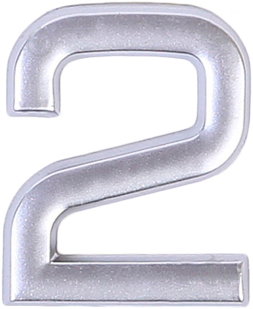 Цифра 2 пластик матовый хром 40 мм Larvij LNP4 MS #2 - фото 1