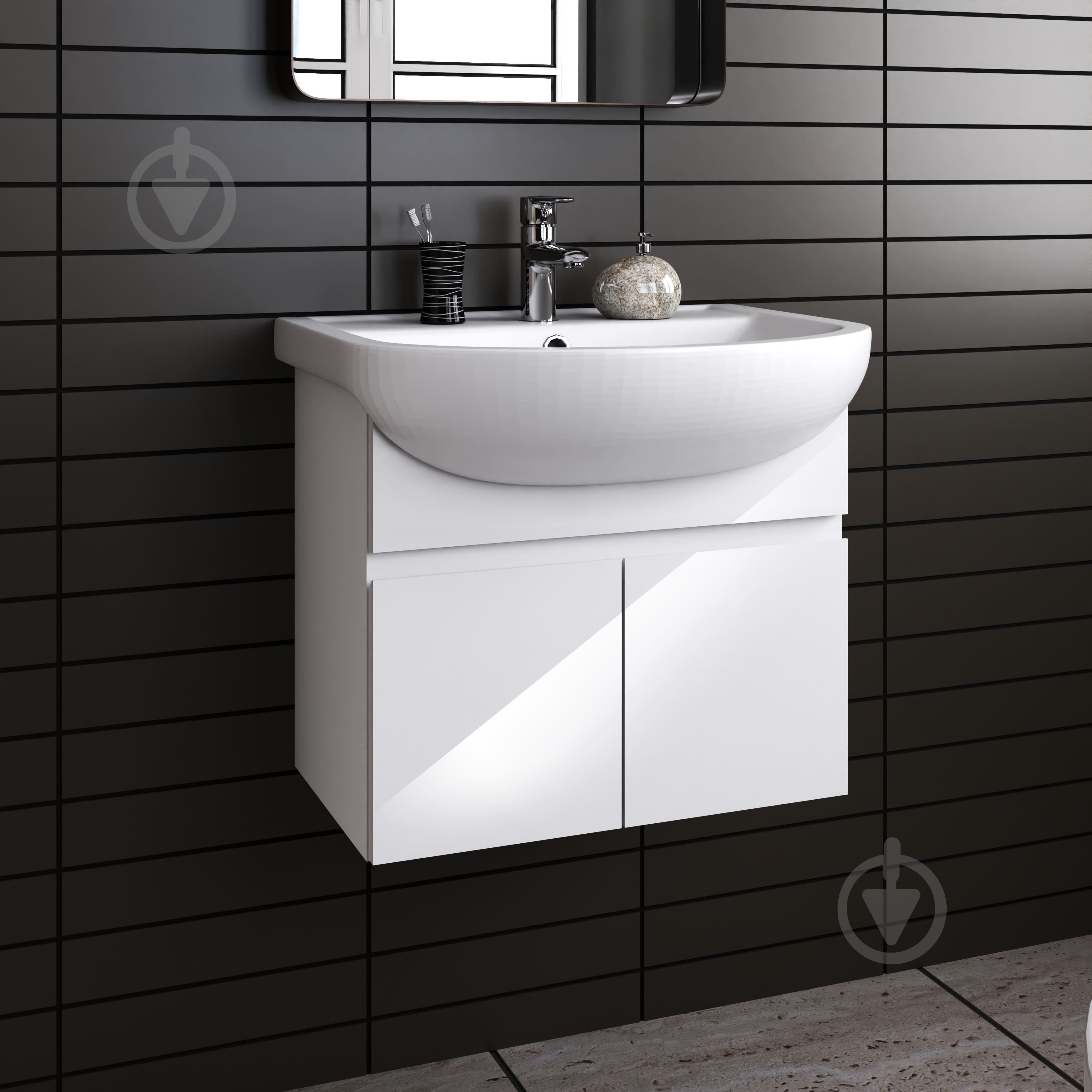 Тумба подвесная Світ Меблів Аврора 55 нимфея альба лак под умывальник Arteco 55 - фото 2