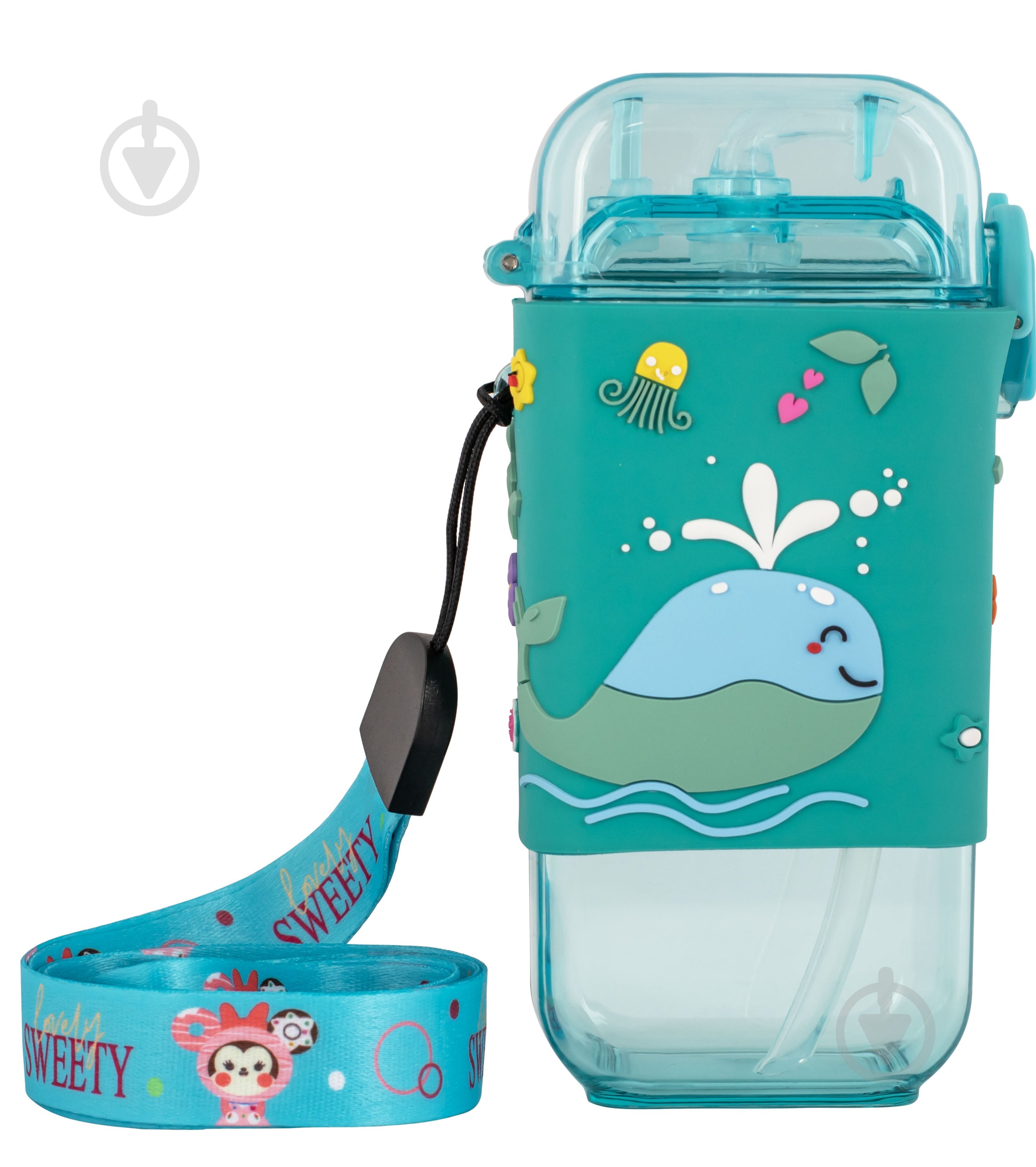 Поїльник Baby Team тритановий з силіконовою трубочкою та ремінцем 225 мл 5091 - фото 1